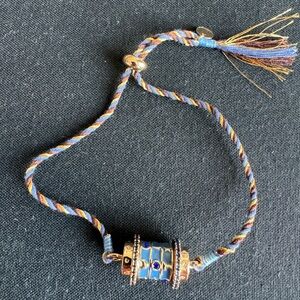 Gold and Blue Beaded Bracelet Set